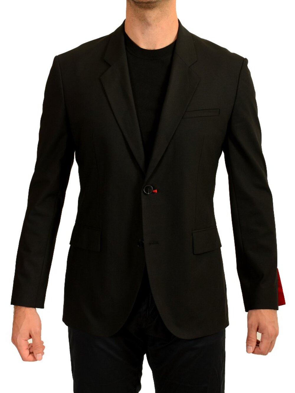 Hugo Boss Men's "Kris/Teagan233F1X" Modern Fit Black Wool Blazer US 38R IT 48R